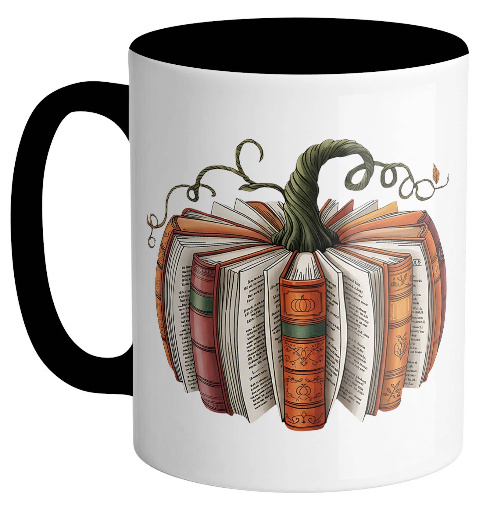 Fall Book Pumpkin Ceramic Mug