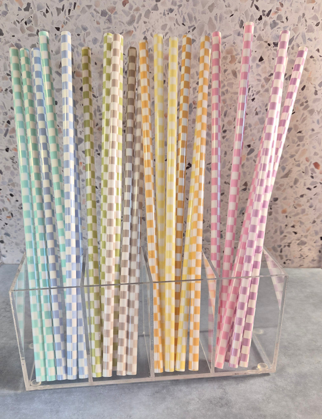 Checkerd Tumbler Straws