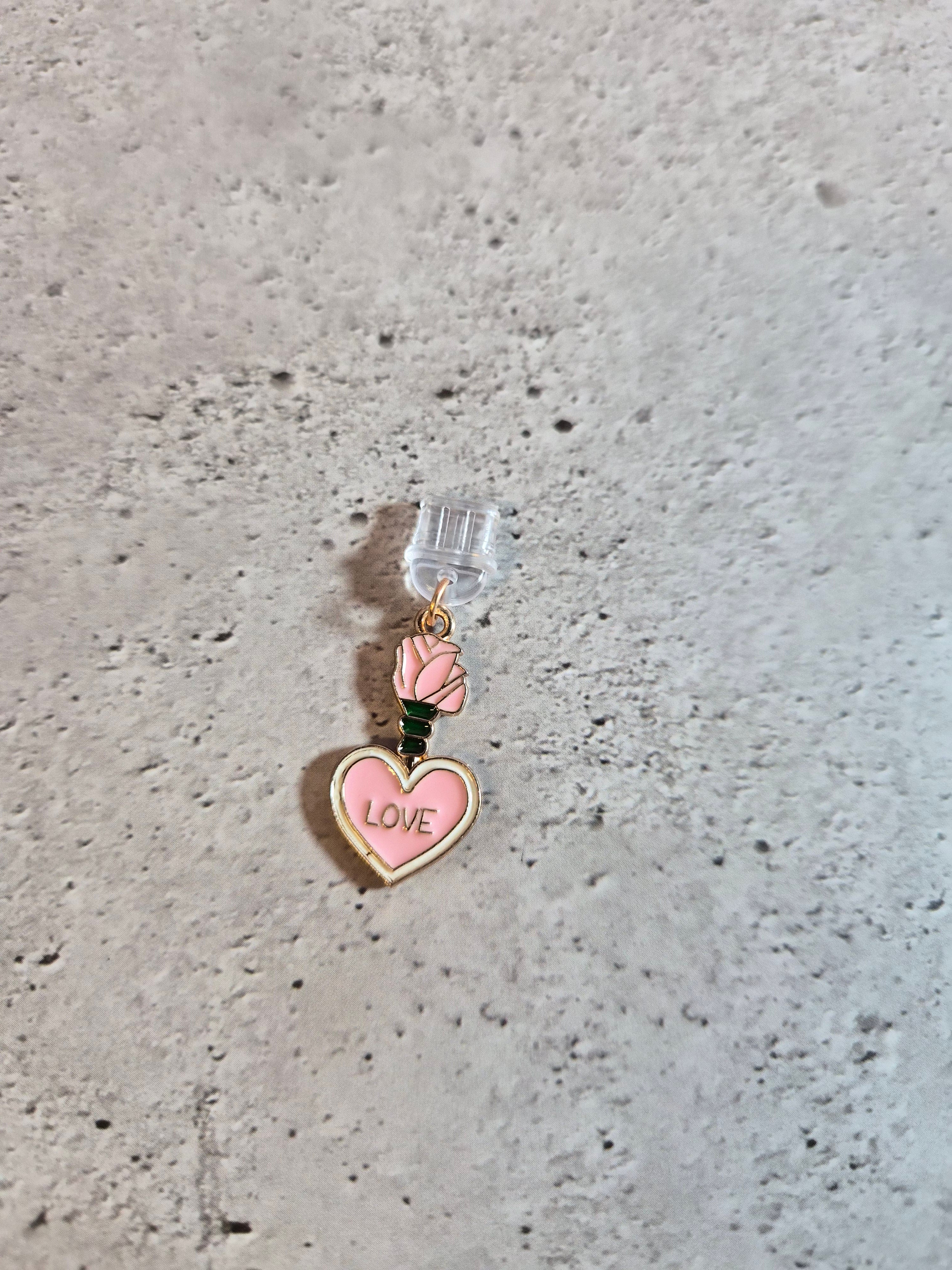 Pink & White themed Kindle dust Charms