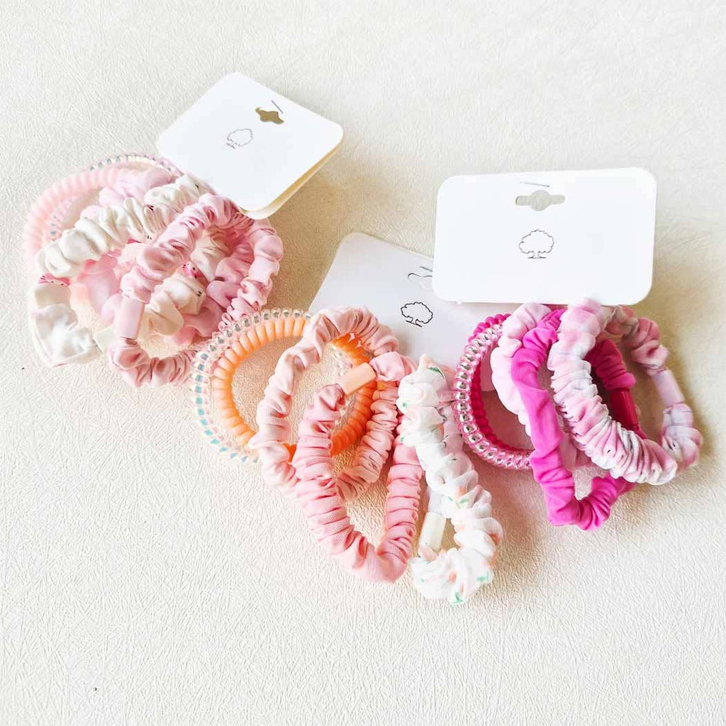 Pink Multi Design Hair Tie Set
