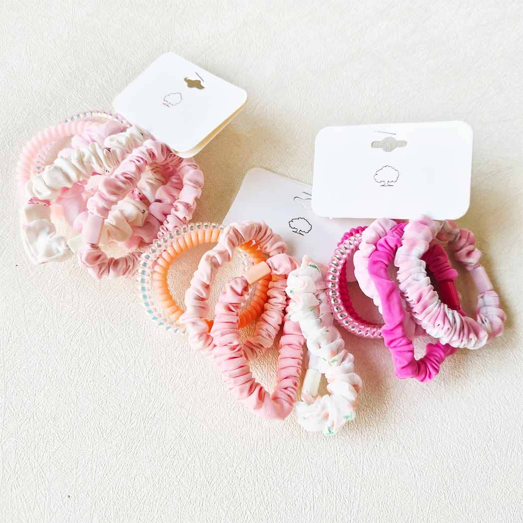 Pink Multi Design Hair Tie Set