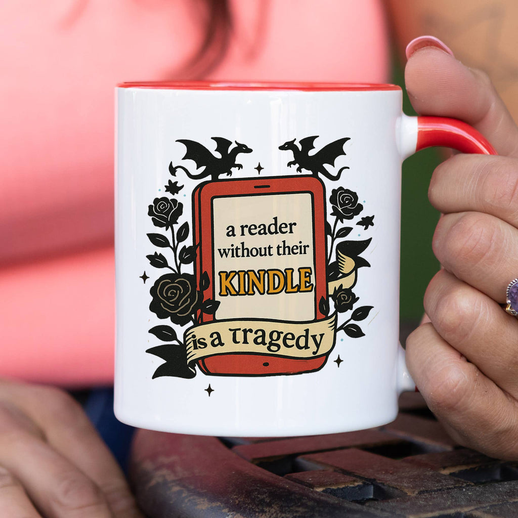 Reader Without Kindle Tragedy Ceramic Mug