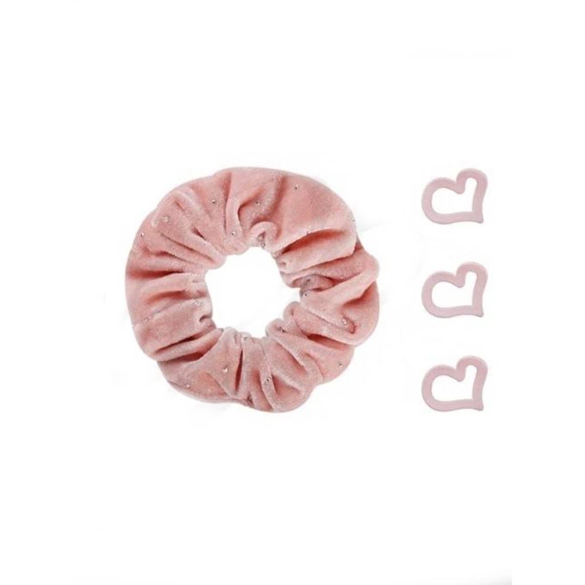 Heart Shape Hair Claw and Velvet Hair Tie Set
