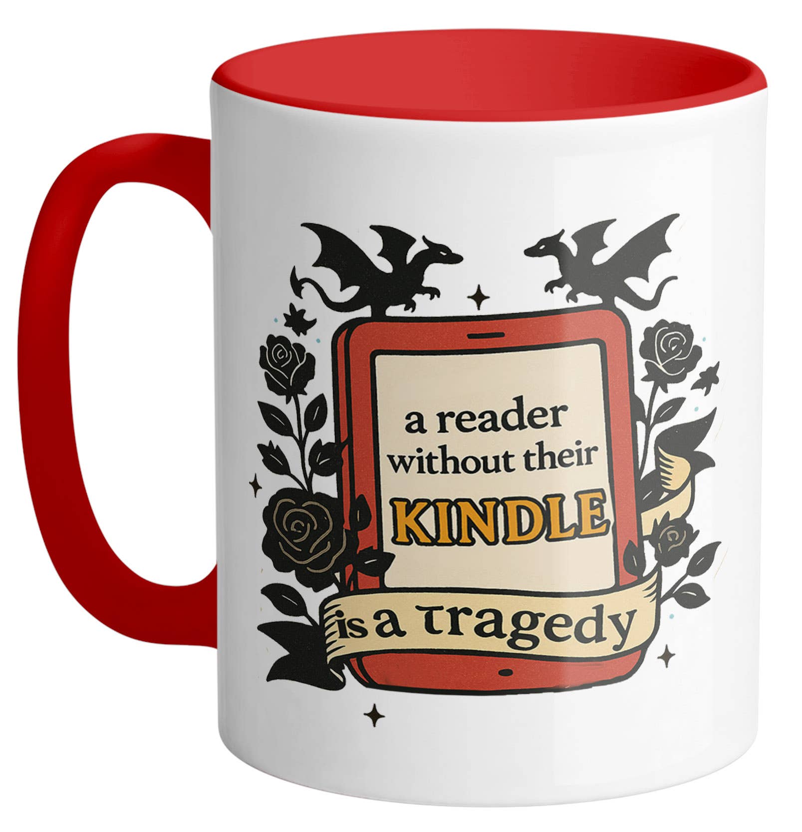 Reader Without Kindle Tragedy Ceramic Mug