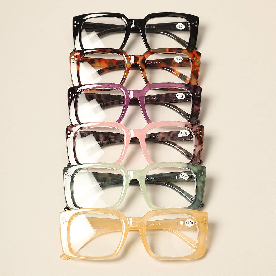 Women's Tortoise Rectangle Reading Glasses