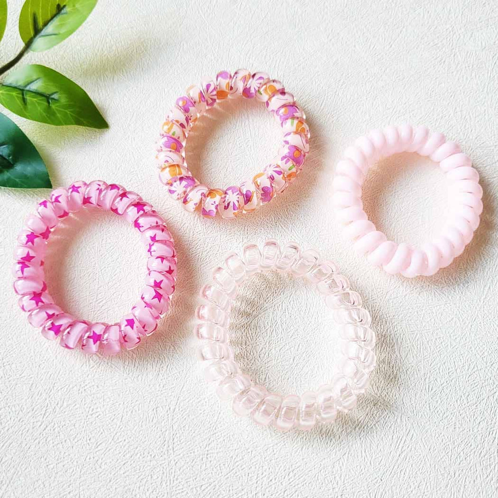 PINK Shades Spiral Hair Ties