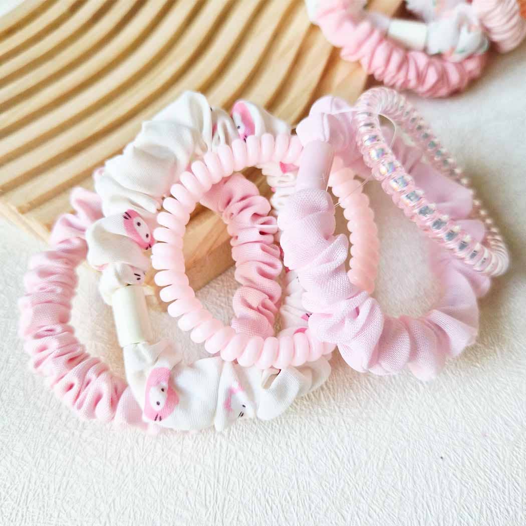 Pink Multi Design Hair Tie Set