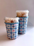 Blue Floral Gingham Iced Coffee Drink Sleeve- Medium