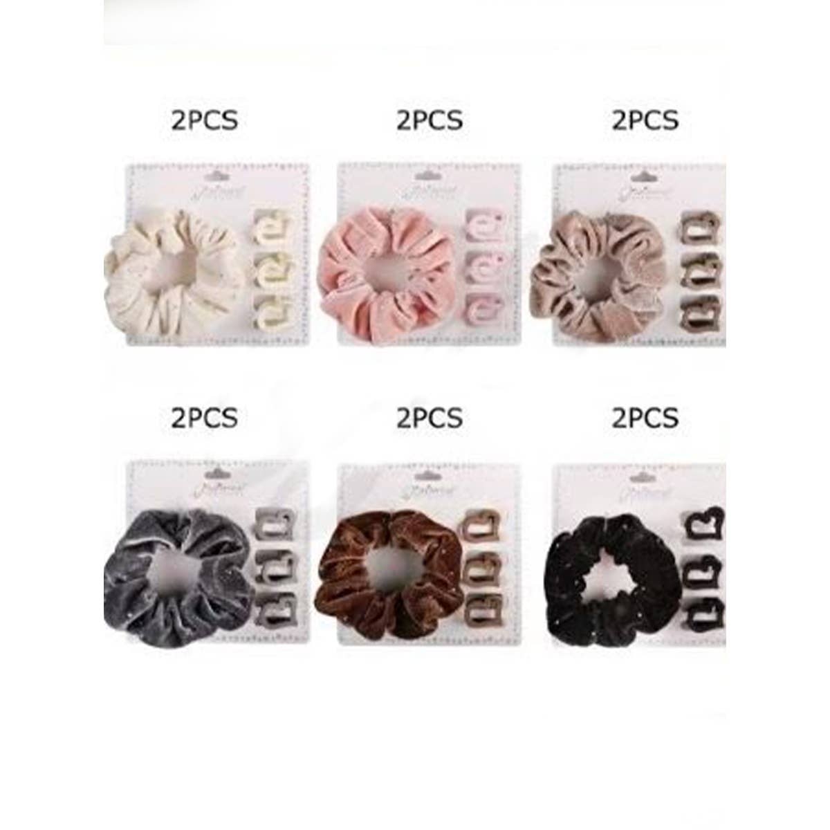 Heart Shape Hair Claw and Velvet Hair Tie Set