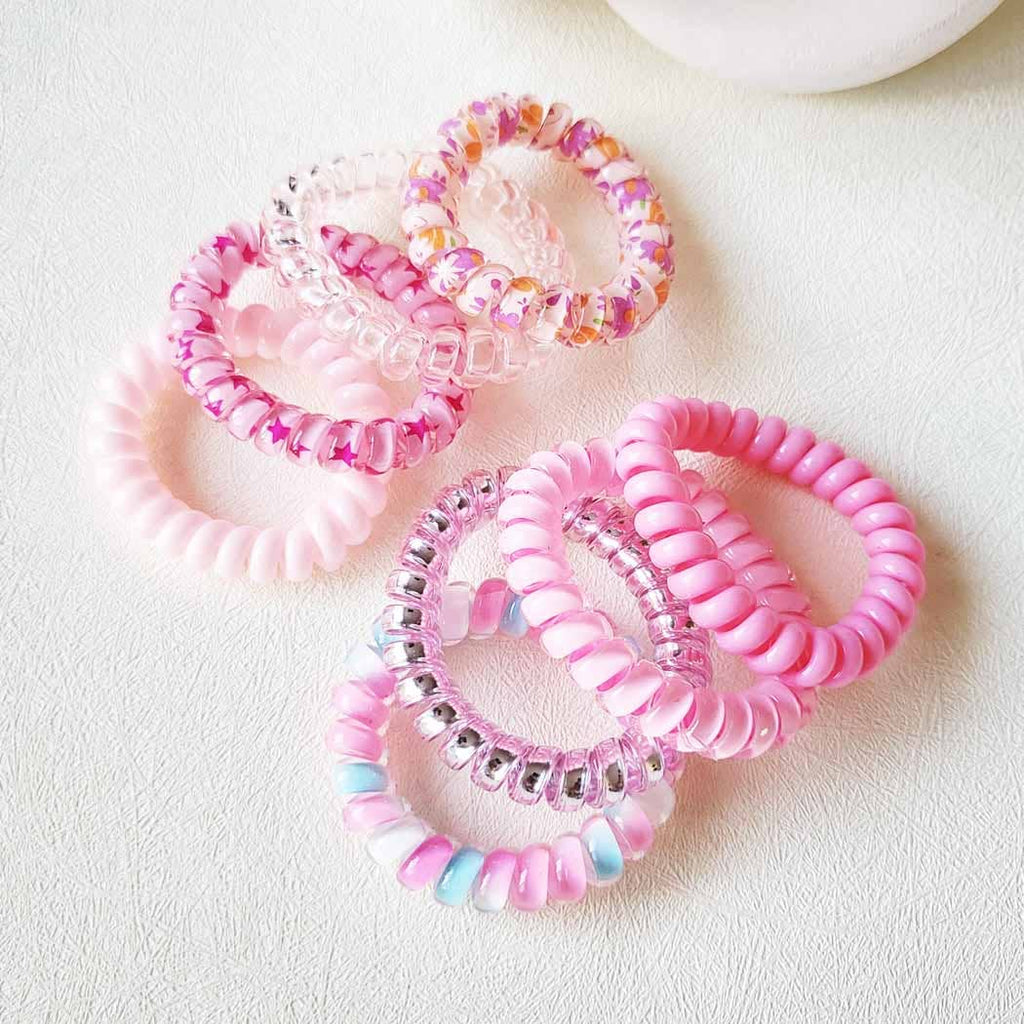 PINK Shades Spiral Hair Ties