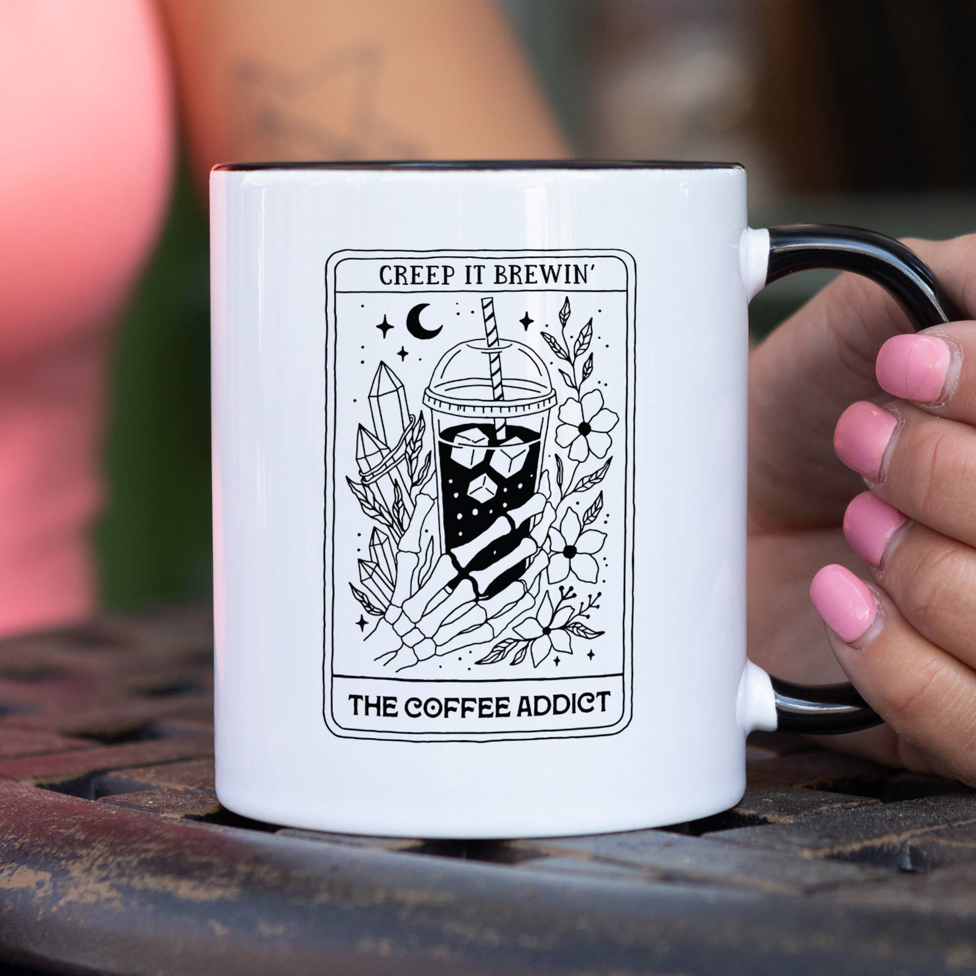 The Coffee Addict Tarot Card Ceramic Mug