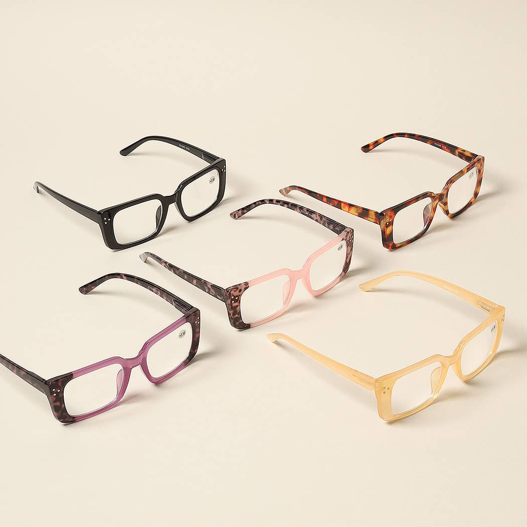 Women's Tortoise Rectangle Reading Glasses