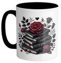 Dark Romantic Roses Book Stack Ceramic Mug