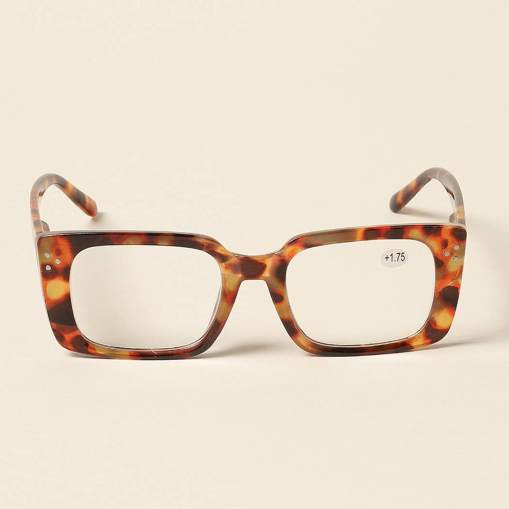 Women's Tortoise Rectangle Reading Glasses